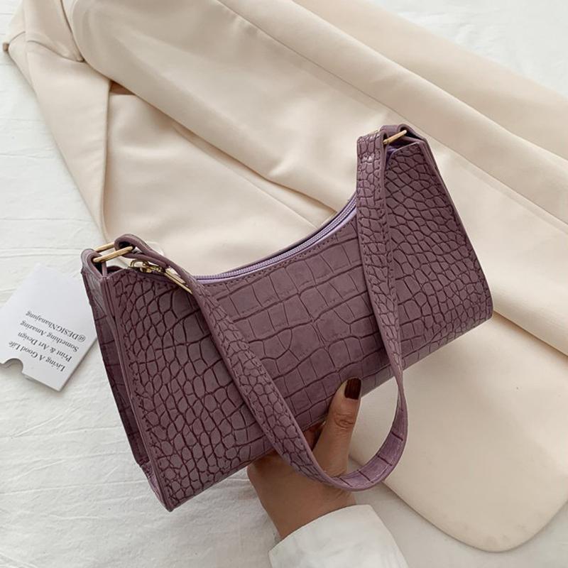 Retro Crocodile Pattern Shoulder Bag For Women Pu Leather Armpit Bag France Clutch Bag Casual Female Clutch Handbags Purse Tote Quality