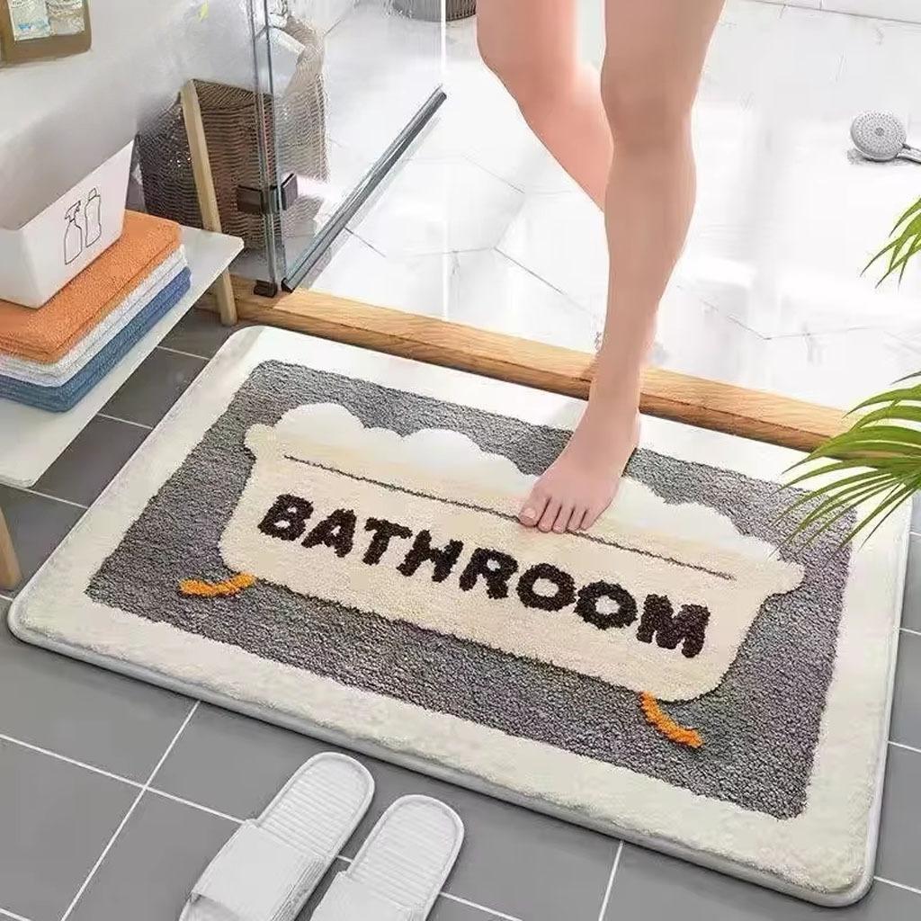 Faux Wool Bath Mat Non Slip Shower Rug Quick Dry Soft Bathroom Carpet for Toilet Home Indoor Floor Mat Pad Christmas Gift
