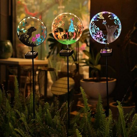 Solar Animal Silhouette LED Stake Light – Wrought Iron Outdoor Landscape Decoration for Courtyard and Small Yards