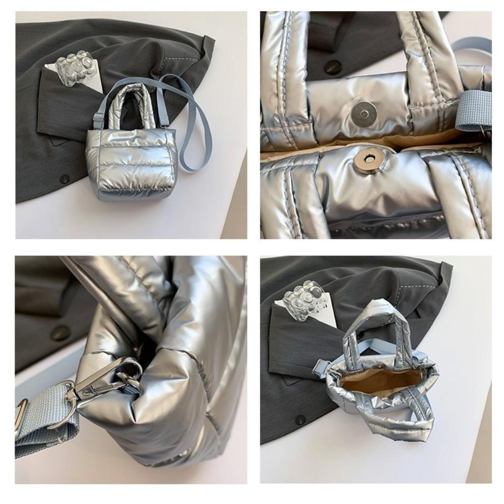 Adjustable Strap Puffy Handbag Large Capacity Puffer Crossbody Bag Quilted Shoulder Bag  Casual