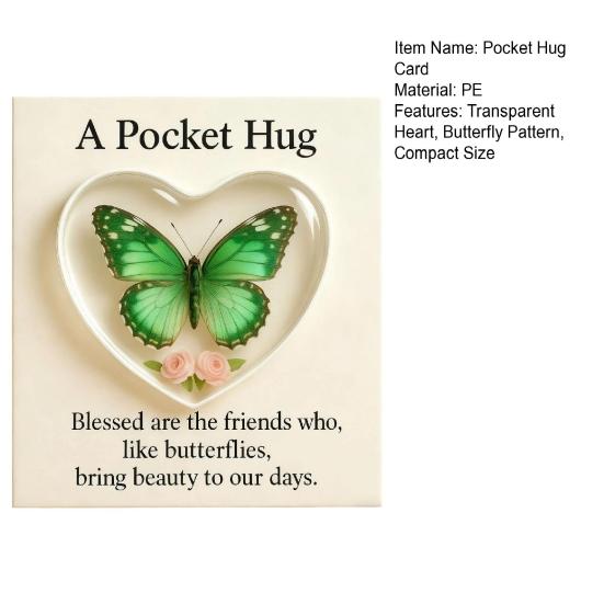 Karta Kieszonkowy Uścisk Motyla Akrylowy Prezent Przezroczysty Przenośny Pamiątka Symbol Miłości Zachęta Inspirująca Karta Prezentowa