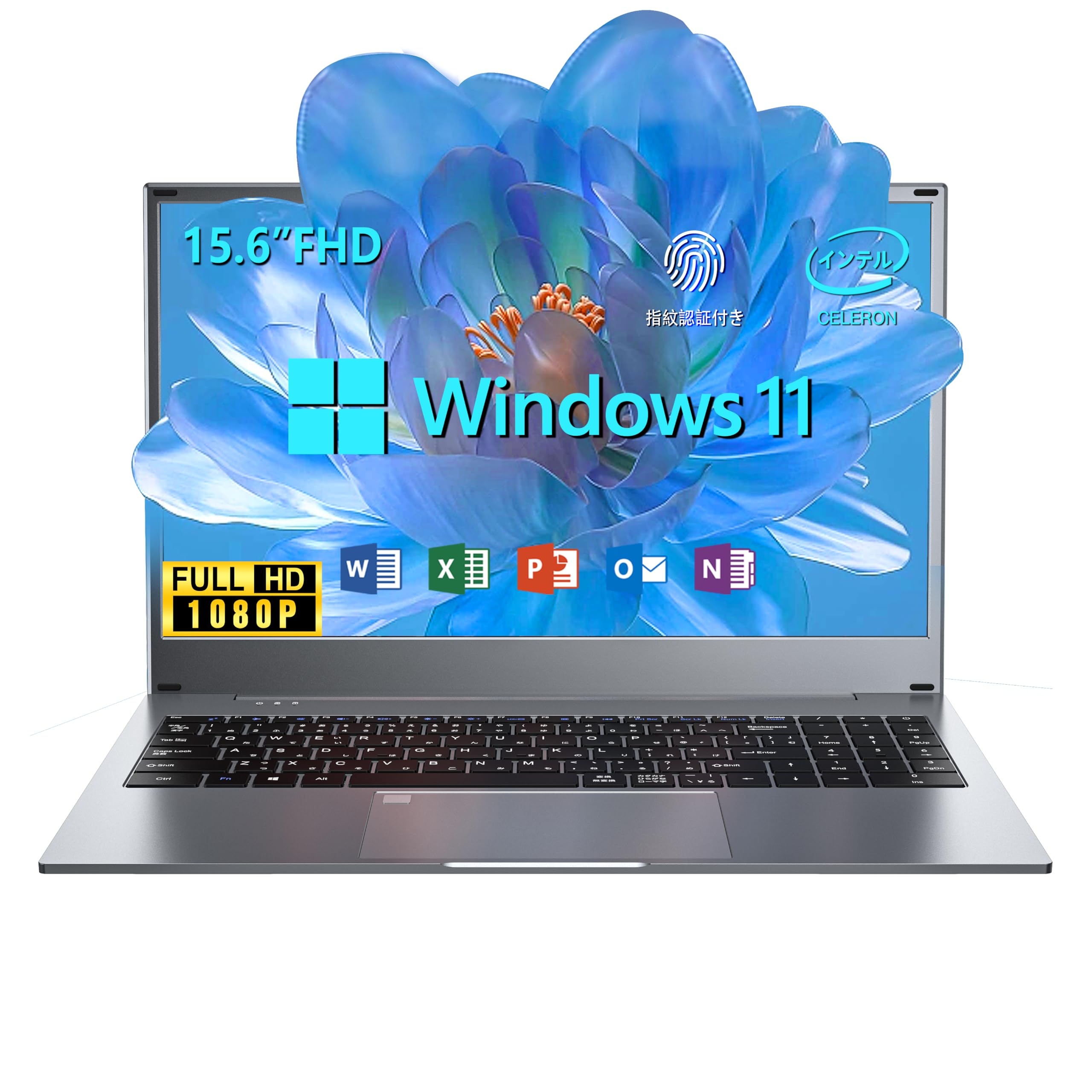 

VETESA Windows 11 Slim Laptop with 1920x1080 IPS Large Intel Japanese USB Supports and Office 365 8GB 512GB and Office 15.6-inch Display, Celeron-N,