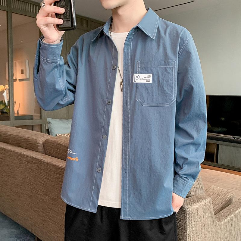 Spring And Autumn New Work Shirt Casual Black Coat Men