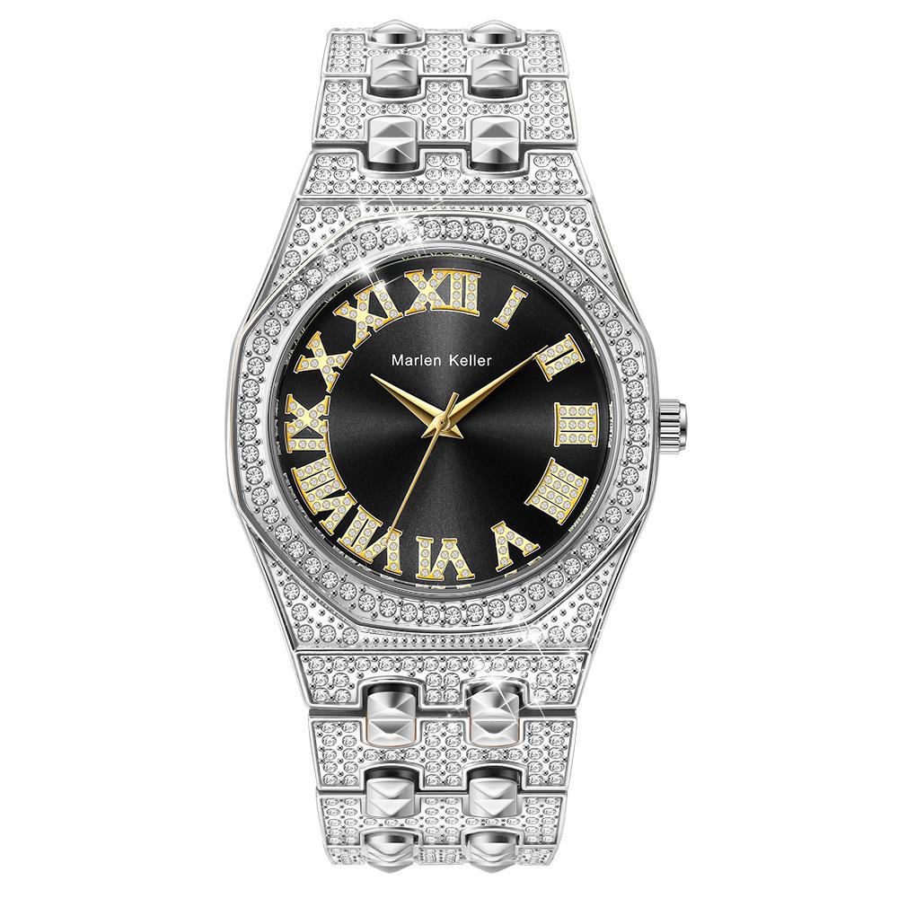 Luxury Full Diamond Men Watches Fashion Stainless Steel Strap Male Quartz Wristwatches