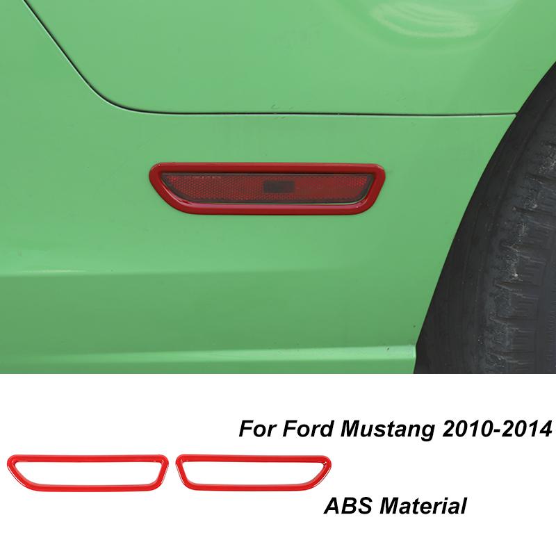 TESIN Car Red Interior Decoration Cover Stickers For Ford Mustang 2009 2010 2011 2012 2013 2014 Exterior Accessories Car