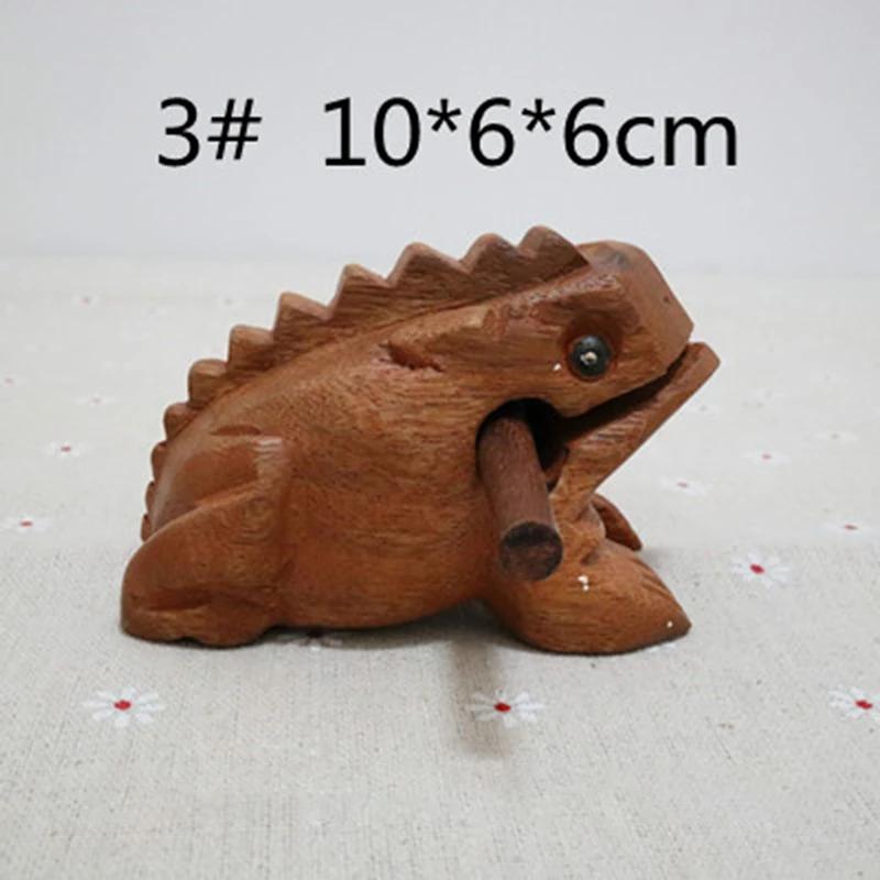 Wooden Lucky Frog Thailand Traditional Craft Croaking Musical Instrument Home Office Decor Fengshui Carved Ornament Kid Toy Gift