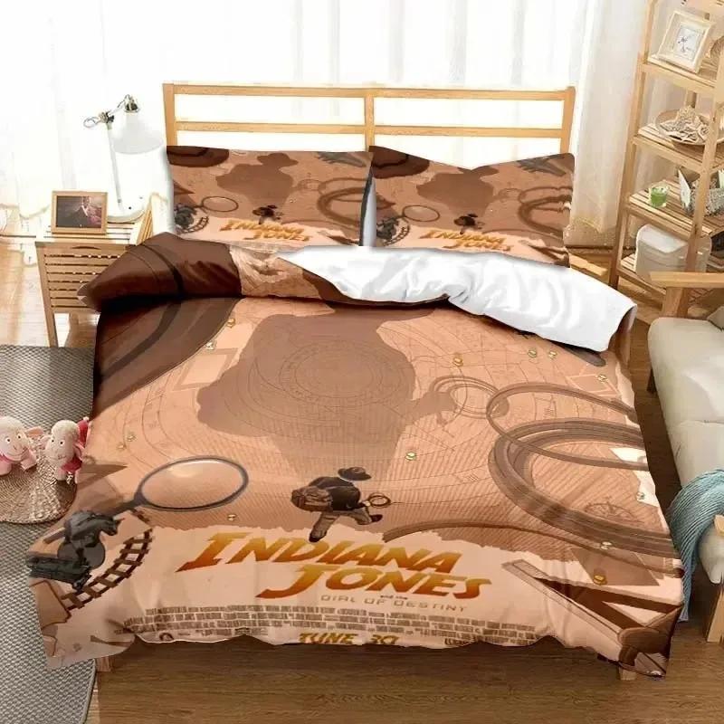 Indiana Jones L'Ultima Crociata Set Biancheria da Letto Elegante Singolo Matrimoniale King Size Camera da Letto Ragazzi Copripiumino Set Copripiumino Regalo