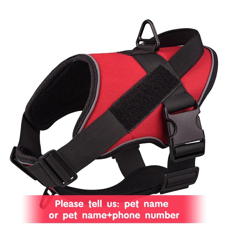 Personalized Tactical Dog Harness Customized Name Tags No Pull Breathable Adjustable Pet Harness  for Medium Large Dog