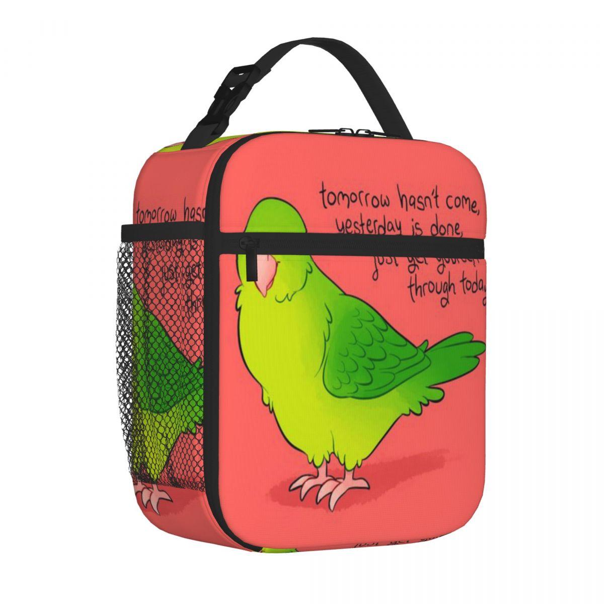 Bestselling Just Get Yourself Through Today Parrotlet Vintage Outdoor Lunch Bag Bus Trip Lunch Handbag One Size
