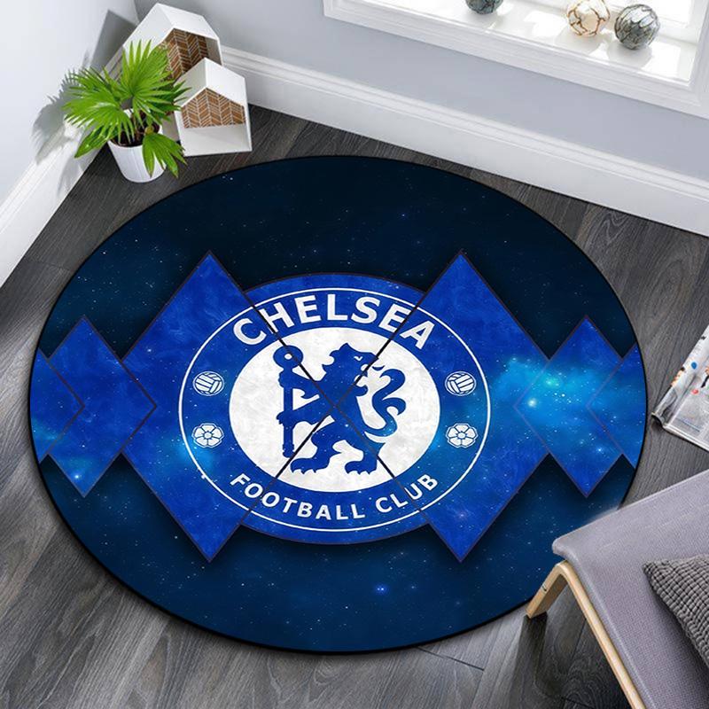 Chelsea Football Club2 Round Area Rug,Carpet Rug for Living Room Bedroom Sofa Playroom Decor,Non-slip Floor Mat