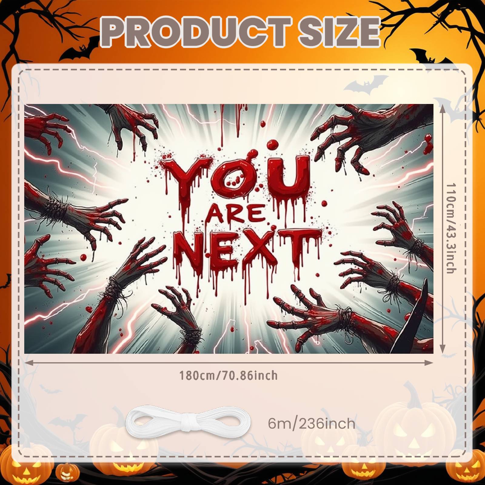 

Gory Decoration Bloody Theme Horror Banner Scary Banner Decor For Escape Room Haunted House Spooky Events