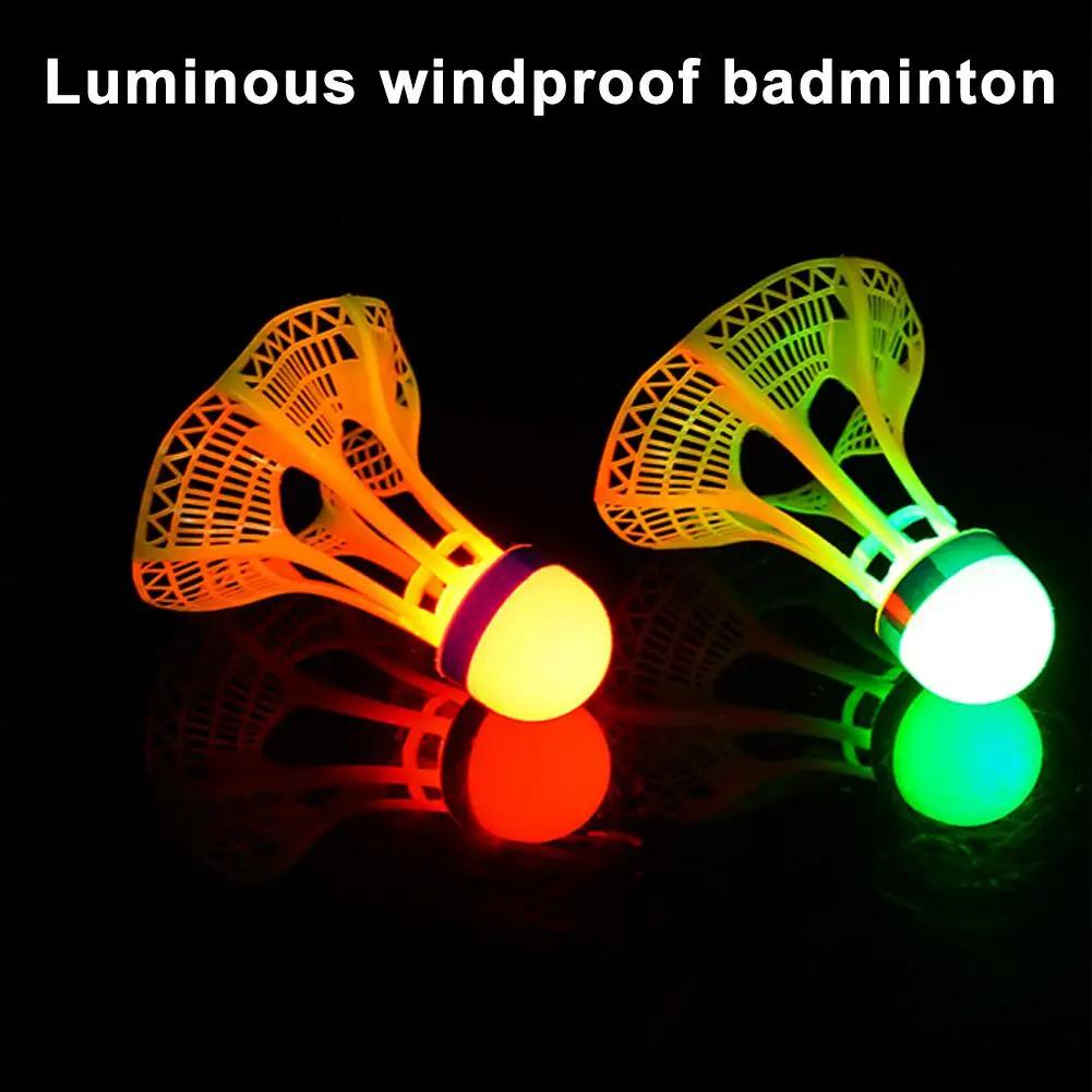 Glow-in-the-Dark LED Badminton Shuttlecocks (1/2/5 Packs): Windproof Design for Practice & Nighttime Play