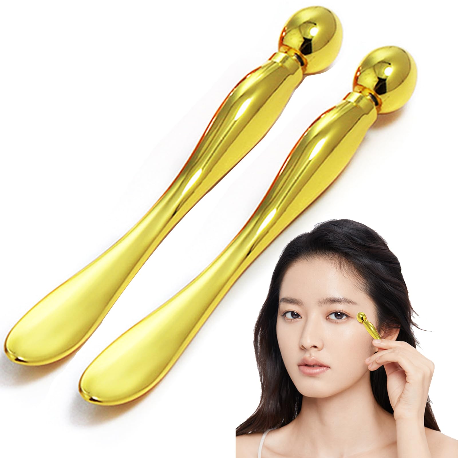 

Lynlyulinger Eye Massage Stick Face Stick Facial Roller Eye Cream Applicator Уменьшает отеки Крем-ролик для глаз Снятие усталости Подтягивающий инструмент [2
