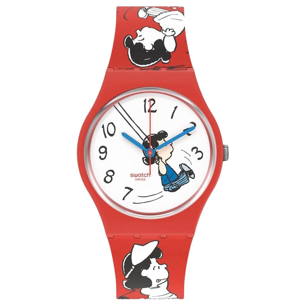 

SWATCH Quartz Movement Unisex Watch 41mm White Dial Bio Based Material Watch Case Silicone Strap SO28Z106 White Dial