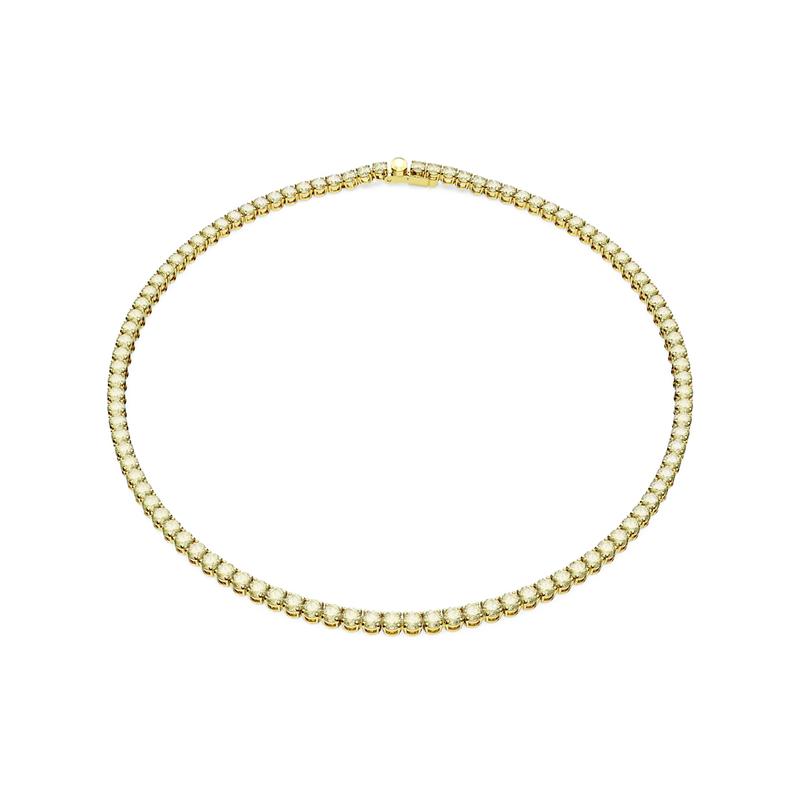 Swarovski Matrix Tennis round cut fashionable and exquisite cubic zirconia gold-plated necklace for women 5661191