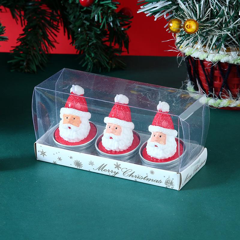 Christmas Eve Candle Set: Old Man, Tree, Snowman Ornaments for Romantic Candlelight Dinner & Christmas Decorations