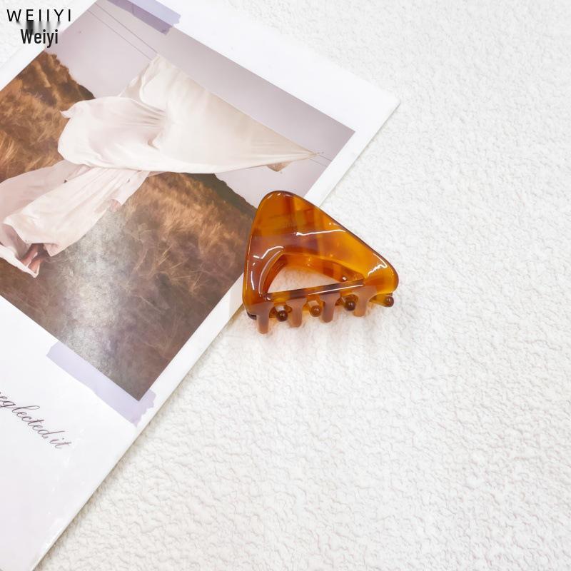 French Retro Acetate Triangle Claw Clip for Women - Fashionable Hair Accessory