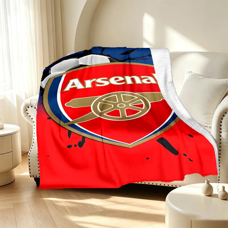 Arsenal F.C Pattern Blanket for Home Decoration, Bed, Sofa, Car Travel, Camping, Suitable for All Seasons, Birthday Christmas Gift