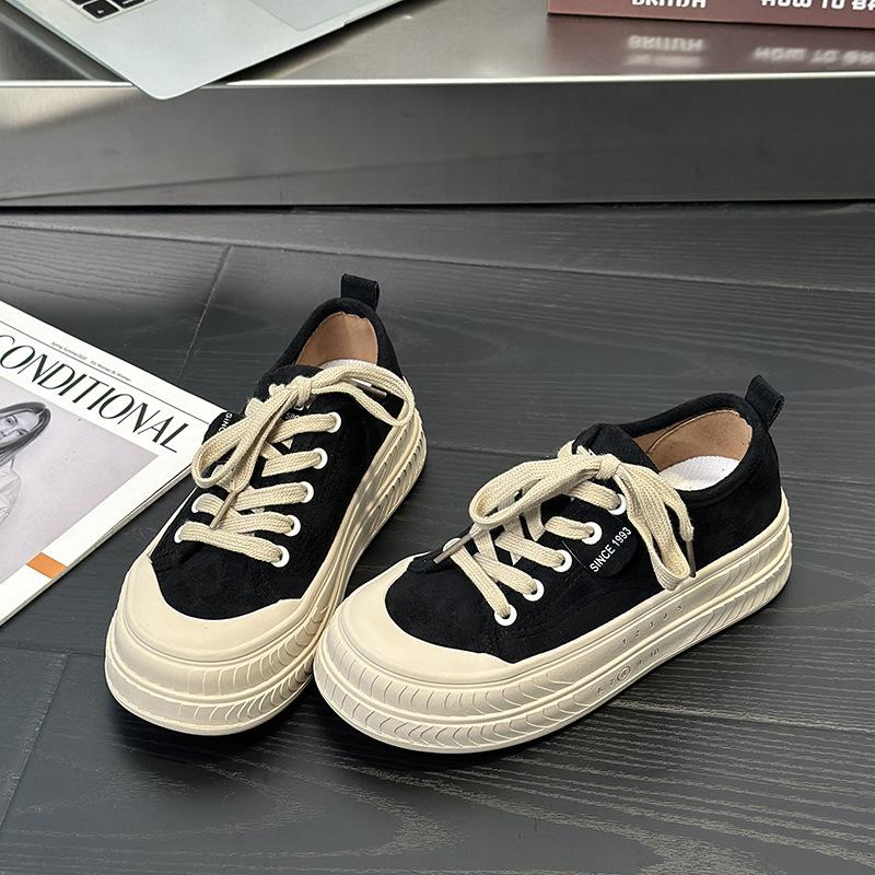 

9 muffin thick baseplate shoes women s imitation velvet texture 2 autumn retro versatile round head women s casual shoes 40