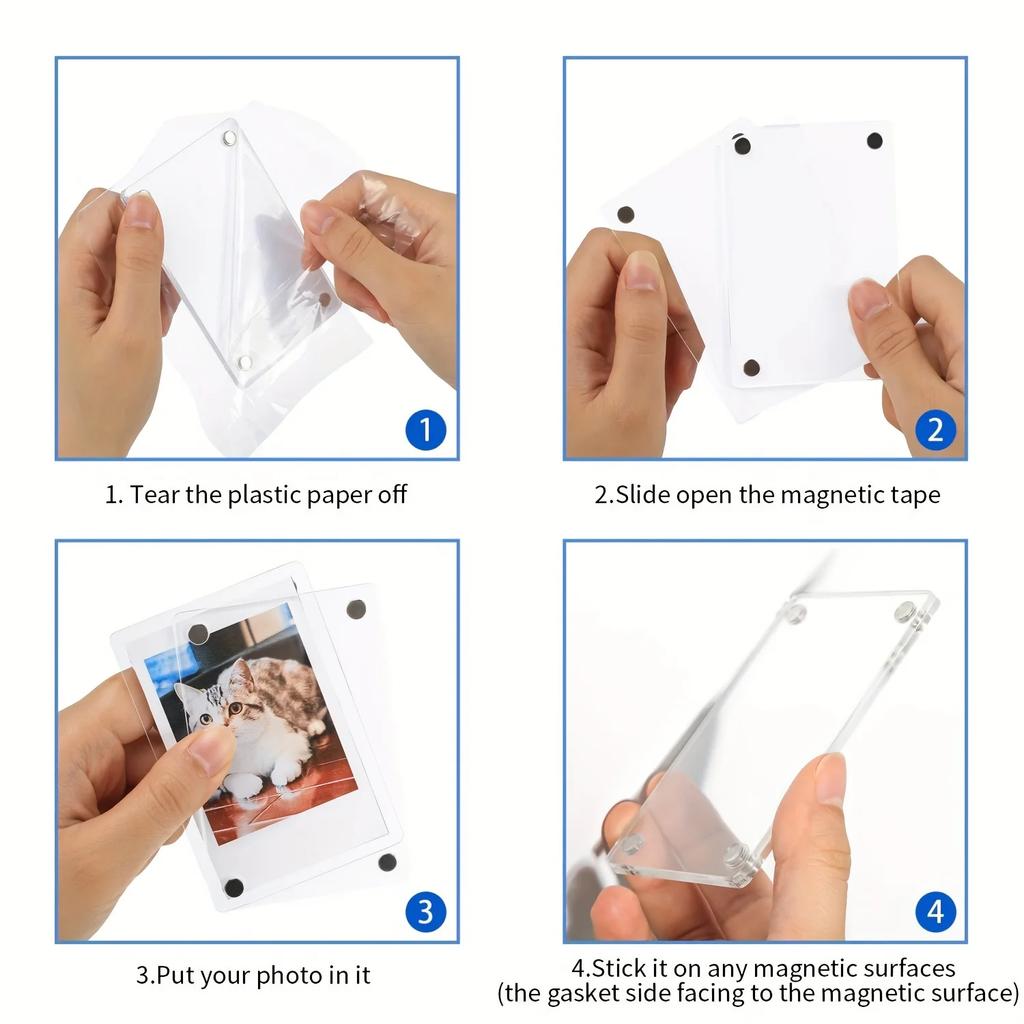 ISGTDRM Acrylic Refrigerator Magnetic Frame, Clear Reversible Refrigerator Magnet Photo Frame, Display Frame, For Fujifilm