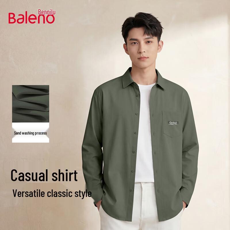 Baleno Men s Spring Casual Long-Sleeve Shirt 2XL