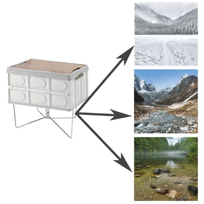 Storage Box Bracket for Outdoor Picnics Cooking Accessories Foldable Bracket Ice Box Stand Camping Folding Coolers Stand