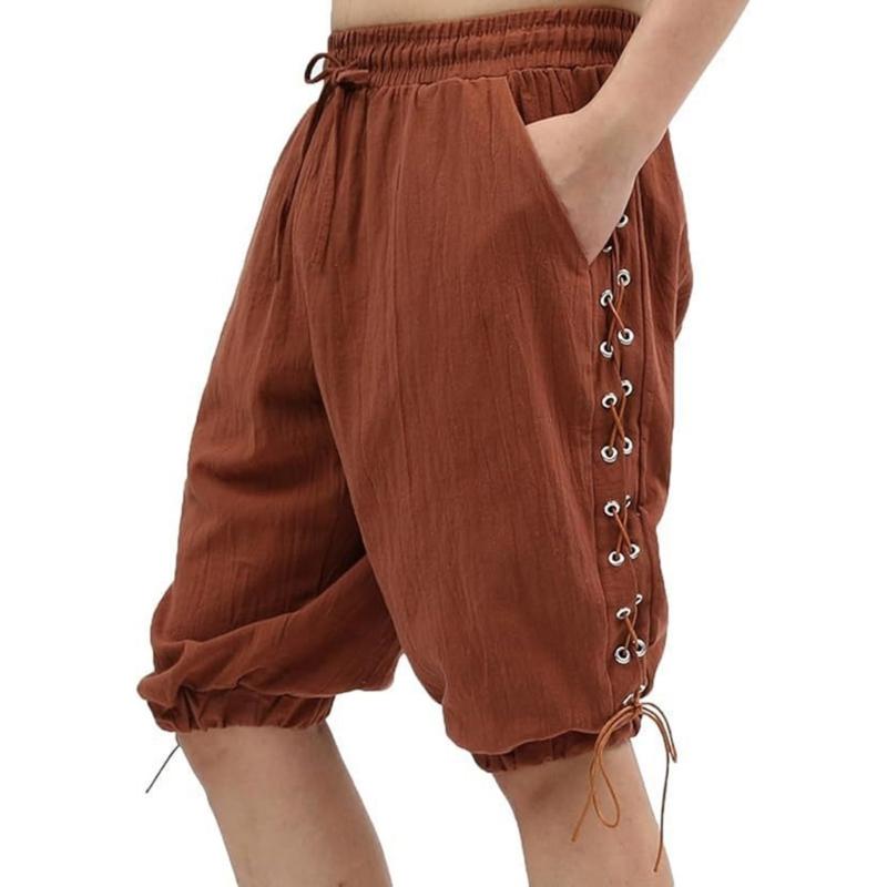 Men's Pirate Shorts Mens Knickers Colonial Pants Renaissances Costume Vikinges Shorts Medieval Costume