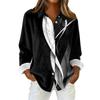 Camicia da donna, camicetta, stampa, bottoni, manica lunga, casual, basic, colletto, regolare