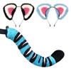 Handcraft Plush Tigers Ears Headband Faux Furs Tail for Halloween Cosplay Party Costume Accessories for Kids Adults