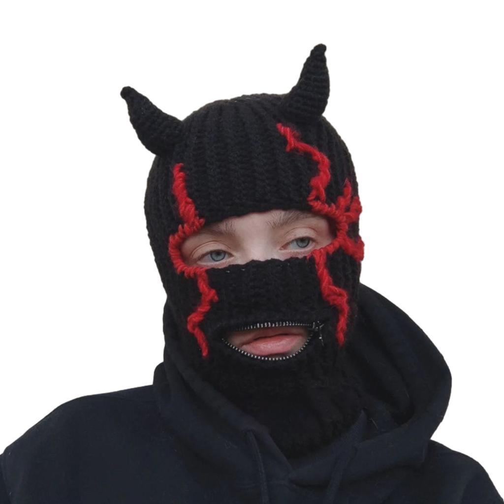 Girls Knit Beanie Hat Easter Photo Prop Cute Devil Horn Hat Costume Y2K Easter Horn Decorations Winter Knitted Hats