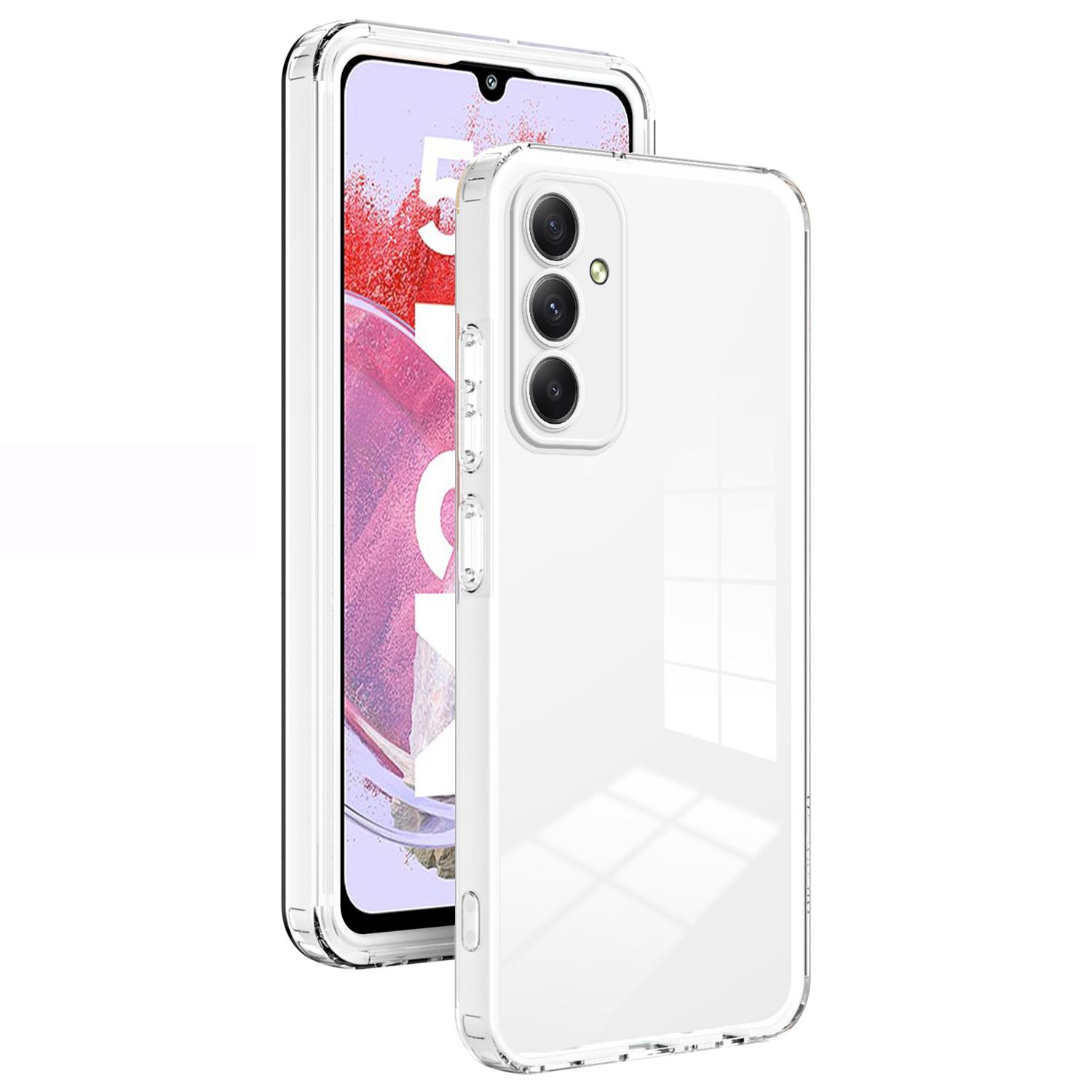 

For Samsung Galaxy M34 5G/F34 5G Case Clear TPU Back PC Frame Phone Cover White