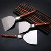 Stainless Steel Pancake Turner Wooden Handle Teppanyaki Spatula Flipper Barbecue Spatula  Griddle