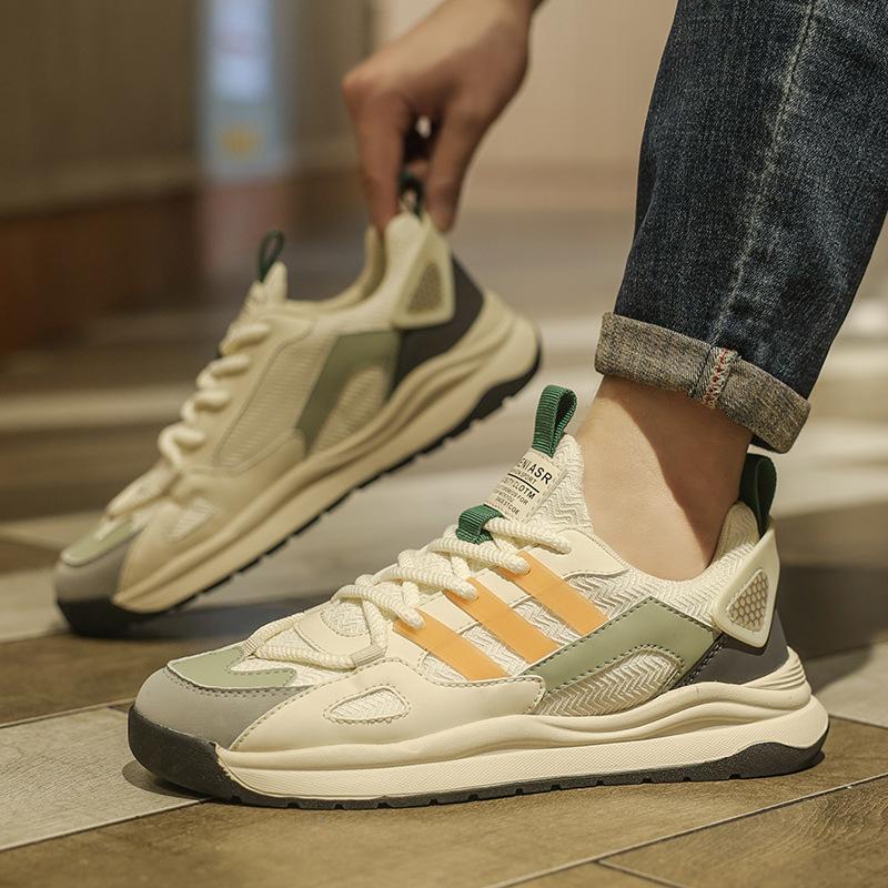 Three bars retro Forrest Gump shoes men's light breathable heightening dad shoes new soft-soled sports casual trendy shoes men