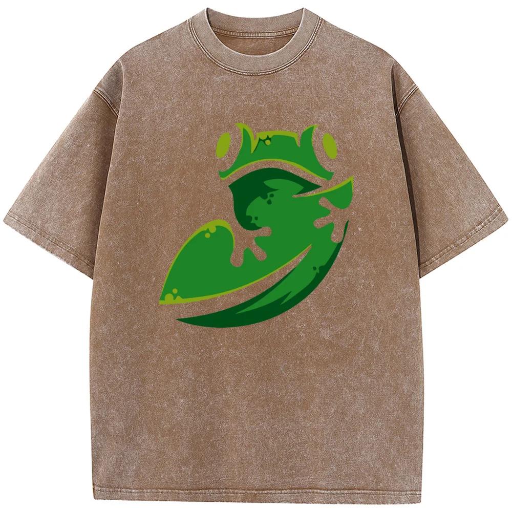 Green Frog Men's Short-Sleeved T-shirt Men Women Casual Fashion Oversized T-shirt Vintage Colored Mens T-shirts
