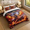 Dragon Phoenix Theme Personalized 3Pcs Bedding Set Custom Text & Name 1 Sheet 2 Pillowcases Household Bedding 1pc