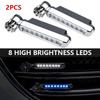 2Pcs Wind Powered Car LED DayTime Running Lights with Rotating Fan Auxiliary Lighting Auto Decorative Lamp Day Time Headlights