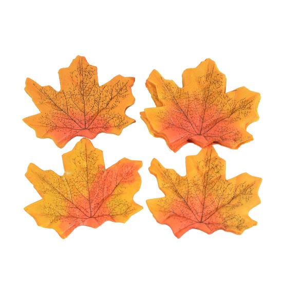Lot de 200 feuilles d'érable artificielles réalistes en soie colorée pour décoration d'automne, fête d'Halloween, Thanksgiving, festival d'automne