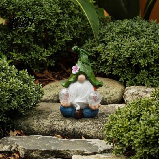 Solar-Gartenlicht Gartenzwerg-Statue mit Licht, Niedliche Harz-Gießkanne/Halte-Plakette/Pumpende Wasserdichte Terrassen-Dekorationsfigur Wasser-Skulptur für