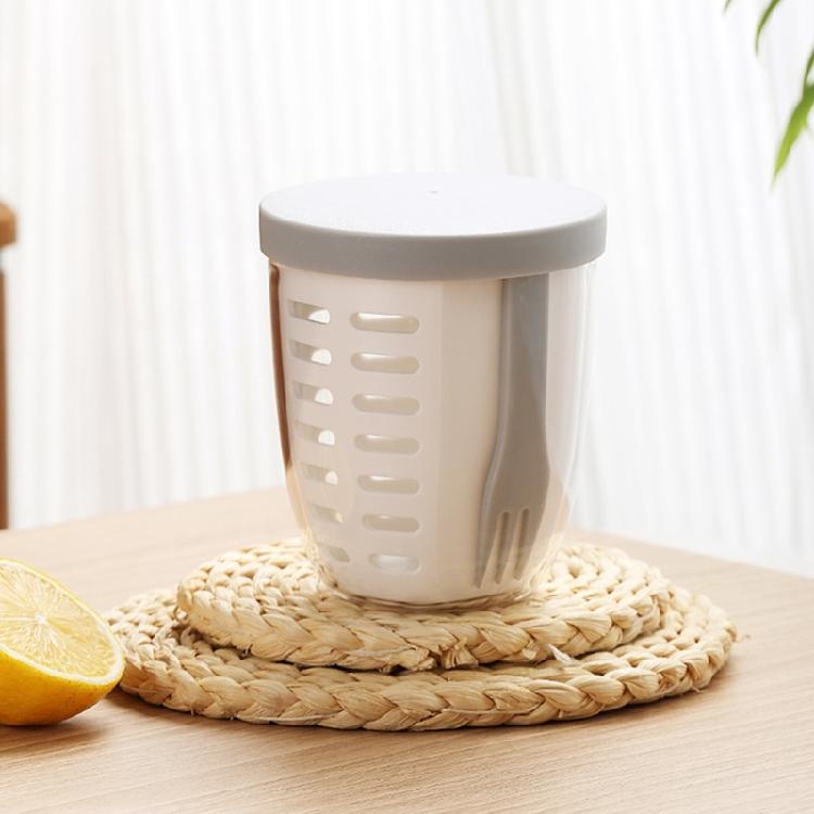 Single 600ml Salad Bowl with Detachable Fork Strainers Basket Kitchen Supplies