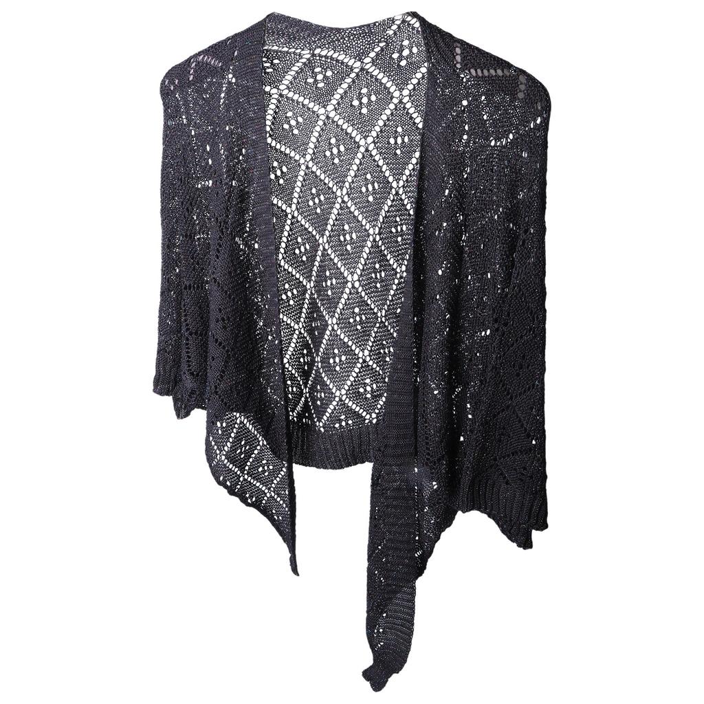 Fashionable Openwork Knit Poncho Essential Summer Accessory Shoulder Wrap Women Shawl for Various Occasion