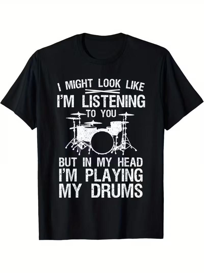 Dr?le de design de batteur pour hommes et femmes, T-shirt de batteur de ligne S