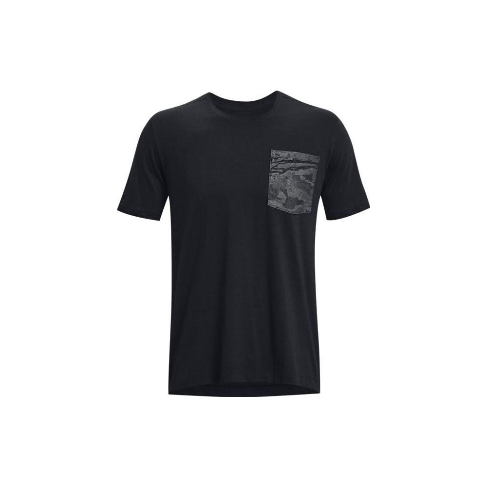 Under Armour T Shirts Men's Black Crew Neck Moderate Straight Fit 1376204-001