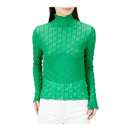 ROPE PICNIC Pullover Sheer Jacquard Turtle Women s