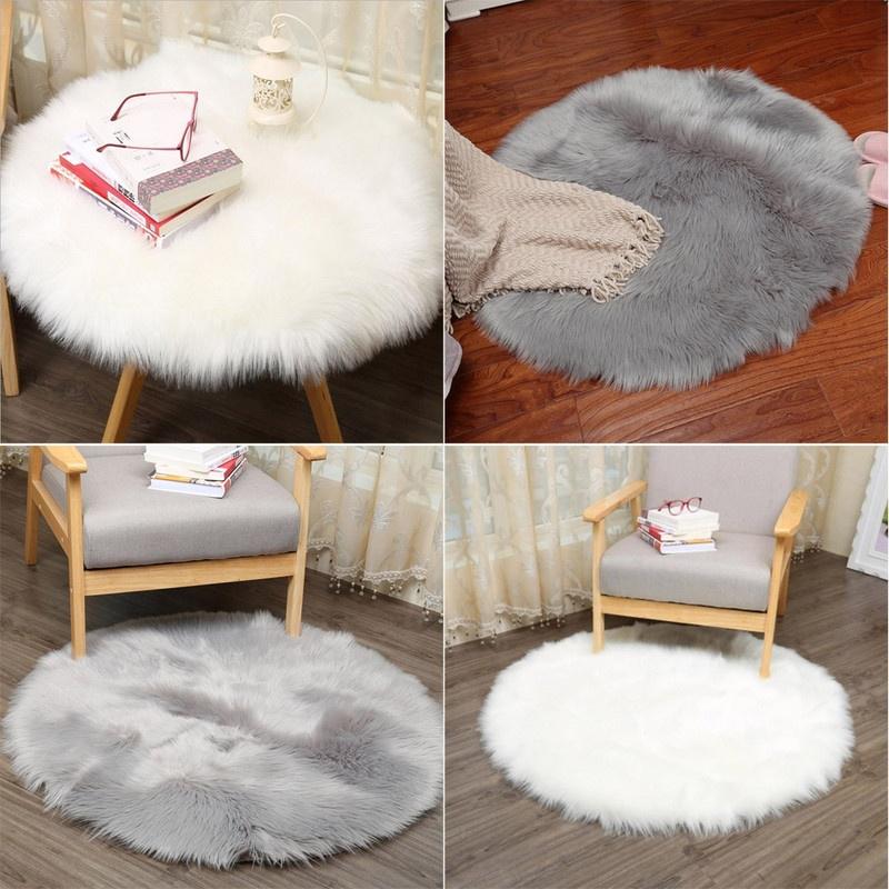 Soft Artificial Sheepskin Rug Chair Cover Bedroom Mat Artificial Wool Warm Hairy Carpet Seat Wool Wa