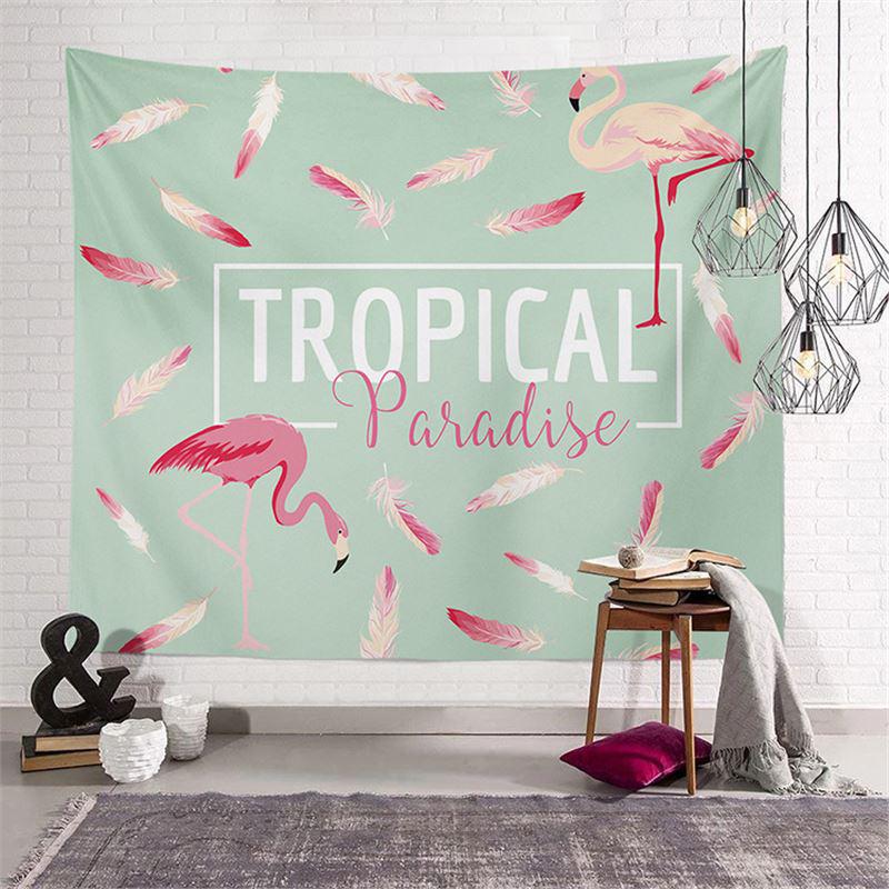 Flamingo Decorative Tapestry: Summer Series Landscape Wall Hanging