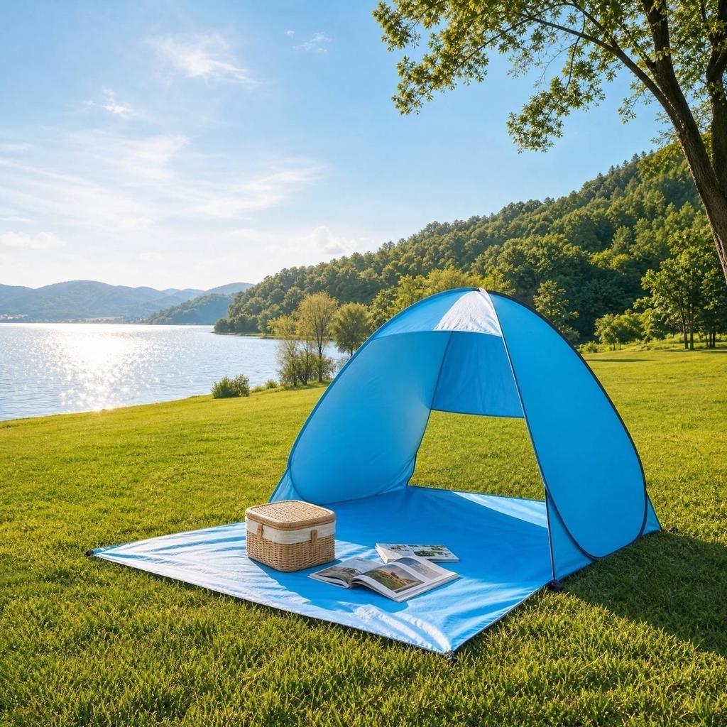 Beach Tent Up Sun Shelter for Outdoor, Spacious Canopy for Sun