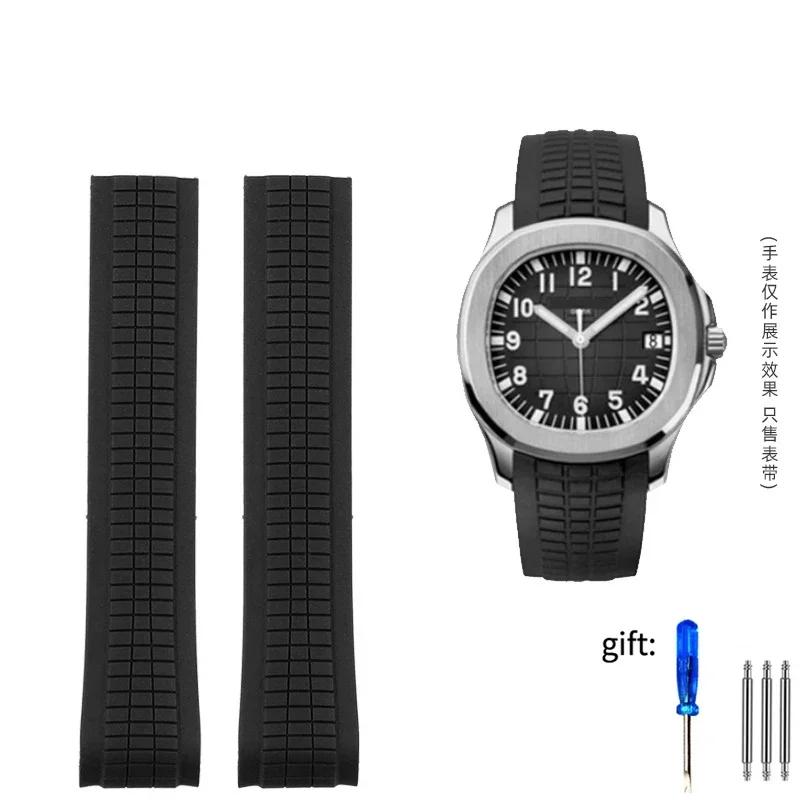 Prémiový měkký gumový řemínek k hodinkám Pasuje na Patek Philippe Silikon 5164A 5167A 5168A 21mm Skládací spona Řemínky k hodinkám