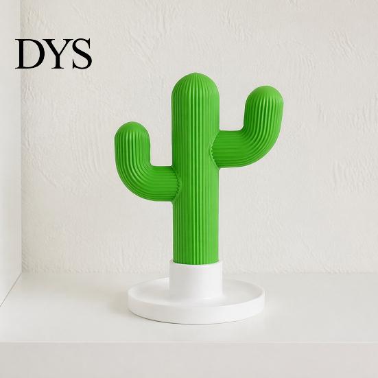 Schreibtisch-Unordnungsorganisator Kaktus Kopfhörerständer Und Uhrenhalter, mit Kabelspeicher für Kopfhörerablage, 3D-gedruckter Ausstellungsständer Ohrhörer
