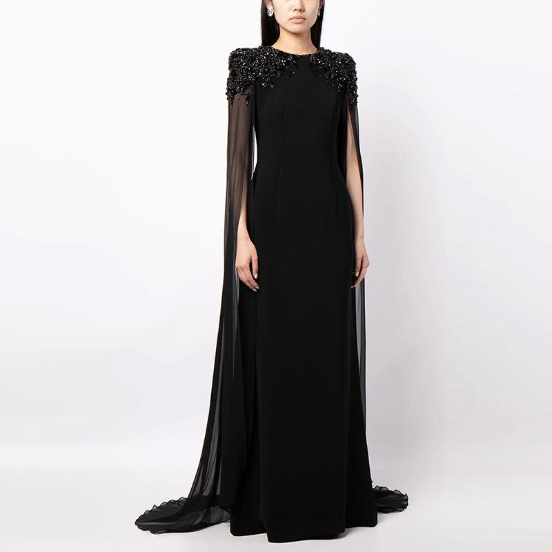European & American Fashion Rhinestone Long Dress 2025 - Beaded Evening Gown