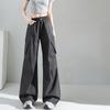 Fashionable American Cargo Pants for Women Summer High Waist Slimming Wide Leg Retro Casual Outfit